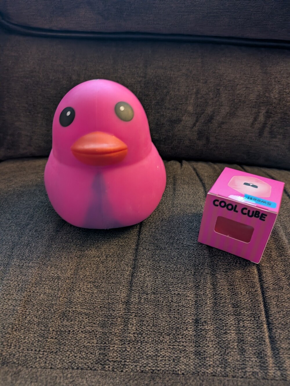 Squeeezy pink Squishy Duck And Cool Cube Squishy